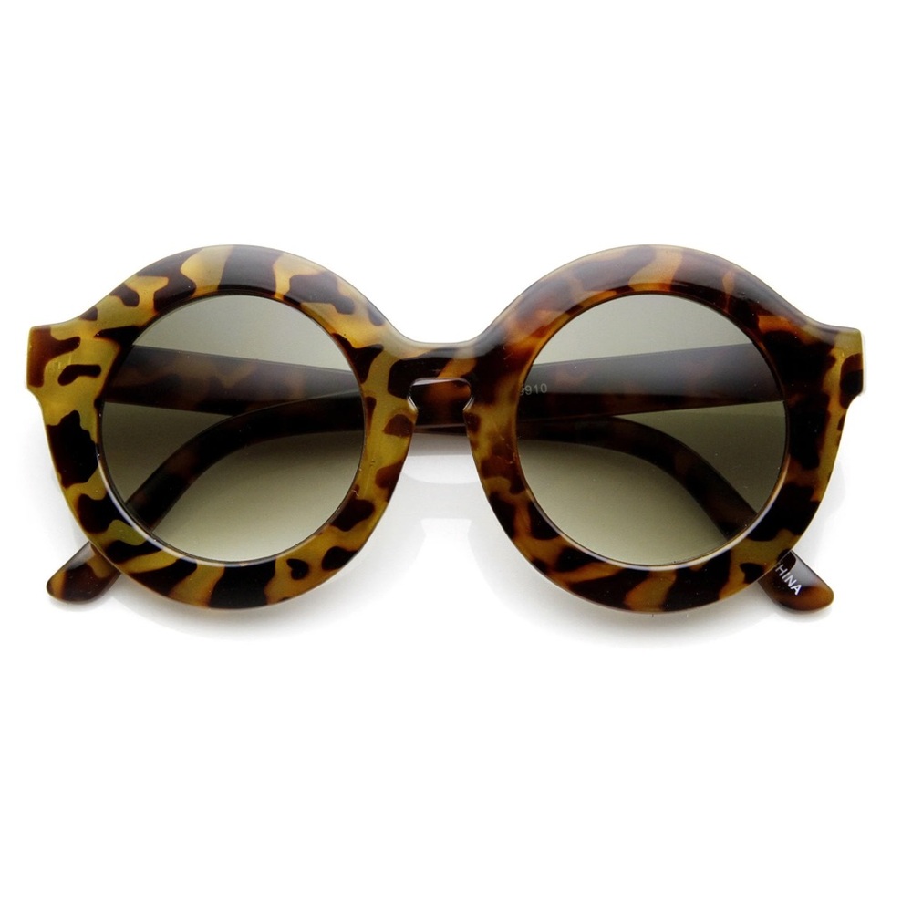 Spexx Trendy Womens Fashion Oversize Round Sunglasses - Tortoise 100 UV Protec
